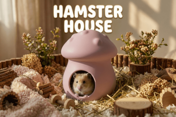 Adorable Mushroom Hamster House - STL: A Whimsical Addition to Your Pet's Home