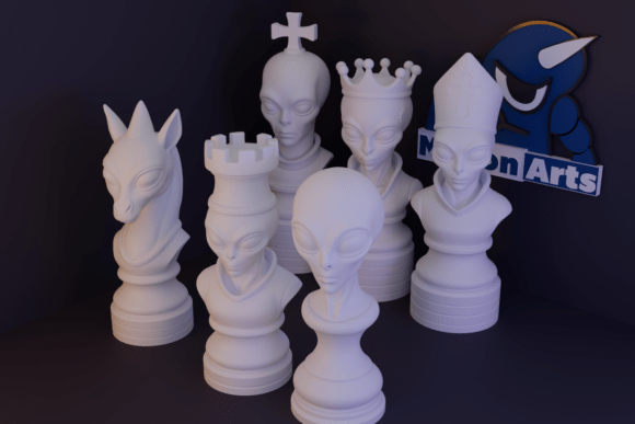 Alien Chess Pieces: A Cosmic Twist on a Classic Game
