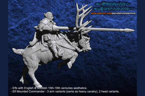 Anglo-Scottish Elfs - Mounted Commander Elk: A Unique Addition to Your Fantasy Army
