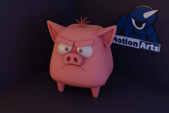 Angry Cartoon Pig: A Charming Addition to Your 3D Printing Collection