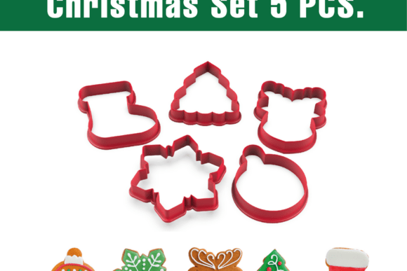 🎄 Bake Up Some Holiday Magic with the Christmas Cookie Cutter Set 5 PCS