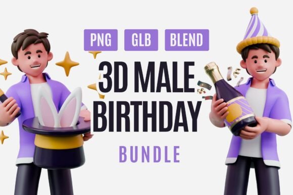 Celebrate in 3D Style with the 3D Cartoon Birthday Boy Collection 🎂🎉