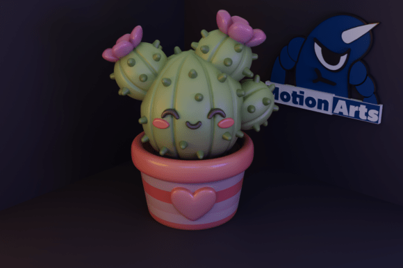 Charming Cartoon Cactus: A Fun and Friendly 3D Model for Printing