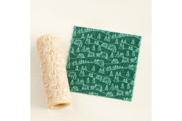 Charming Snowy Village Embossing Roller