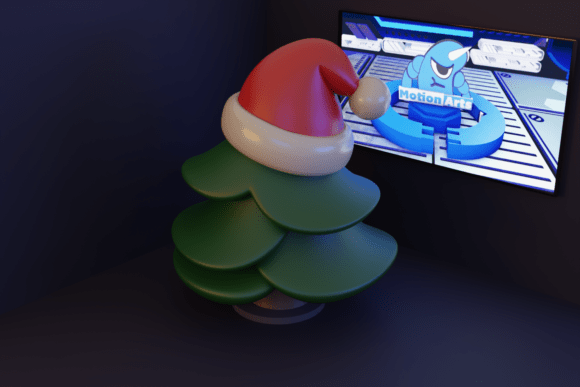 Christmas Tree with Santa Hat: A Charming 3D Printable Model