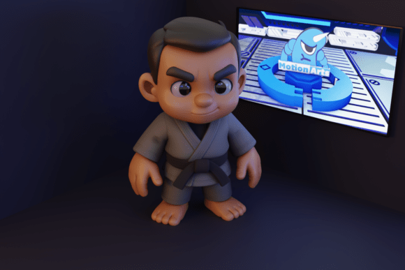 Creative Jiu-Jitsu Fighter 3D Model