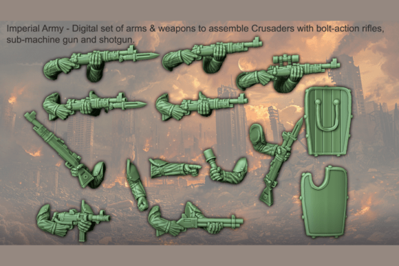 Crusader Arm Weapon Set: A Versatile Arsenal for Your Troopers