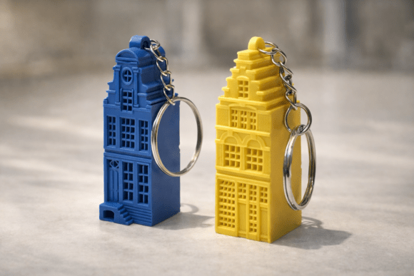 Discover the Charm of 3D Amsterdam Canal House Keychains