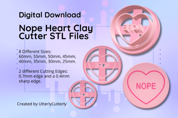 Discover the Unique Clay Cutter STL File Nope Heart