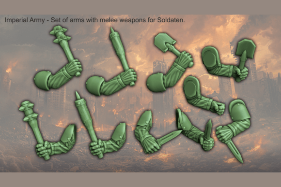 Enhance Your Trench Warfare Miniatures with the Imperial Army Trench Melee Arms Set