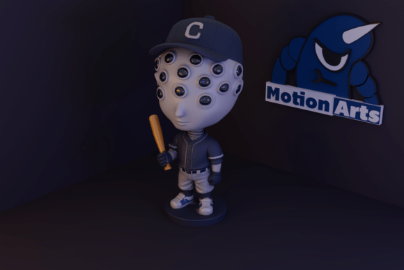Intergalactic Charm Meets Earthly Pastime: The Cartoon Alien Baseball Player