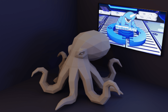Low Poly Cartoon Octopus: A Modern and Charming 3D Model