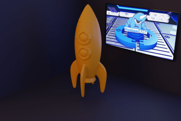 Prepare for Takeoff: A Fun and Vibrant Cartoon Rocket 3D Model for Printing