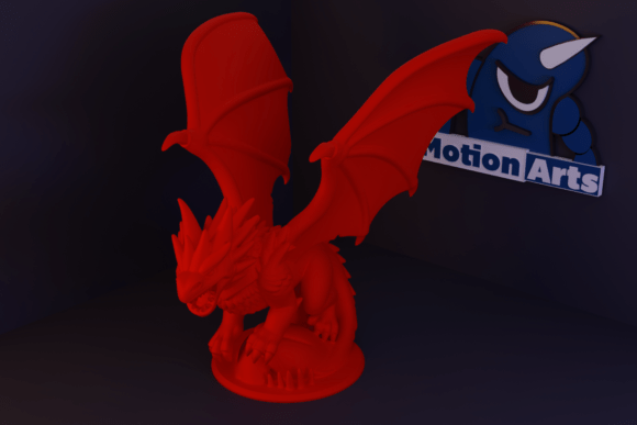 Unleashing the Majesty: The Dragon with Open Wings 3D Model