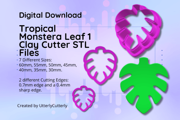 Unlock Your Creativity with the Monstera Leaf 1- Ea Clay Cutter STL File